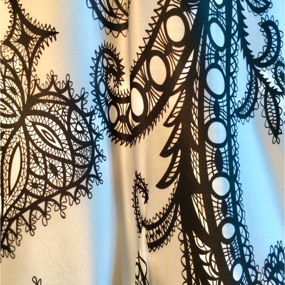 Sexy Y2K black/white, lace/silk slip dress. Trumpet skirt, EUC, size 6 - Picture 11 of 13